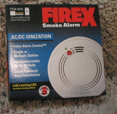 Lot of 8 - firex 120V ac/dc ionization smoke alarms