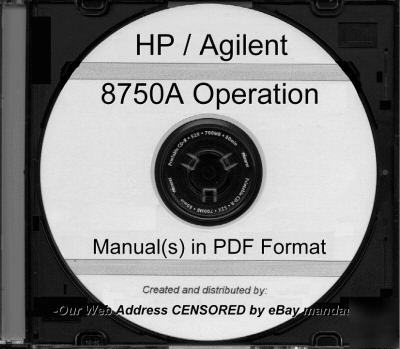 Agilent hp 8750A operation manual HP8750A