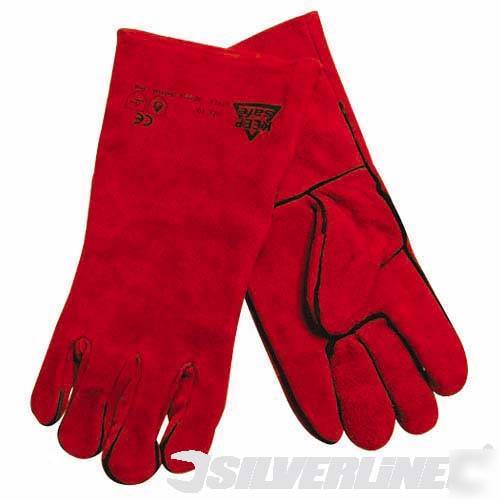 Welders gauntlet gloves red SIZE10 CAT2 282389