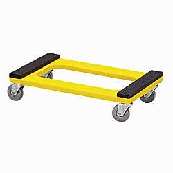 Wise polyethylene dolly padded deck roller cart yellow