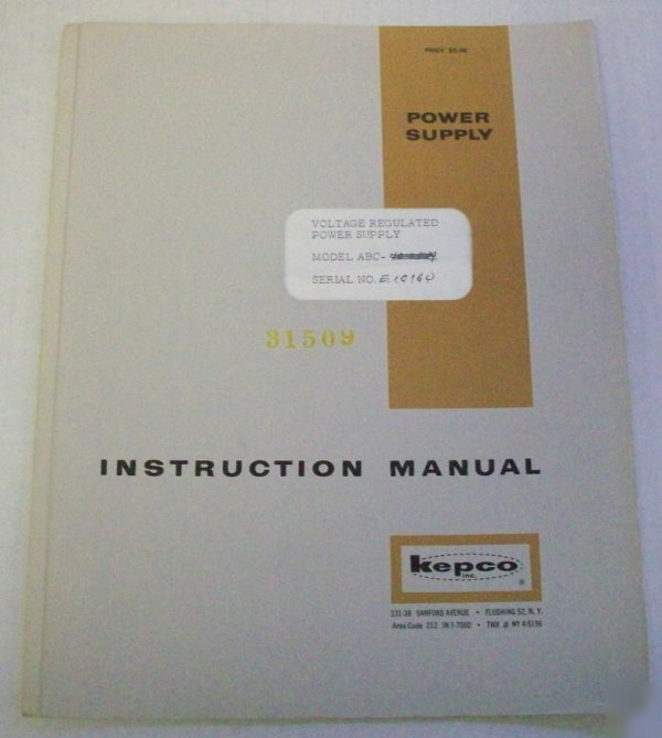 Kepco sm 36-15X/sm 36-15MX operating and service manual