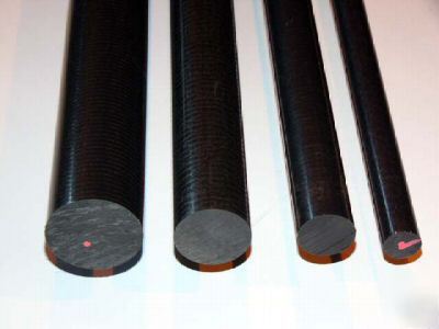 3 off black nylon round bars diameter 20MM x 330MM long