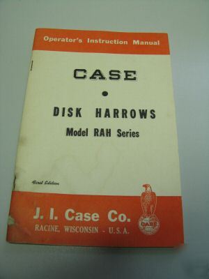 Case * operators instruction manual * dish harrows