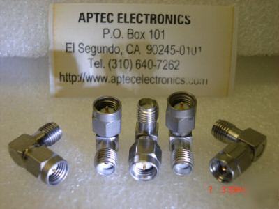 Lot of 5 sma female/male 90 deg microwave connector s/s