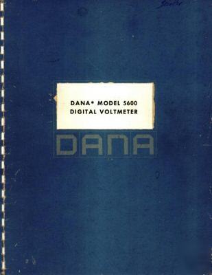 Racal dana 5600 operation & service manual