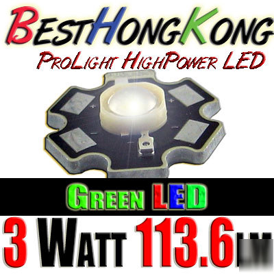 High power led set of 5000 prolight 3W green 113.6LM