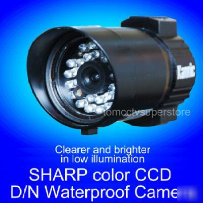Cctv shar 1/4 color ccd waterproof day/night camera