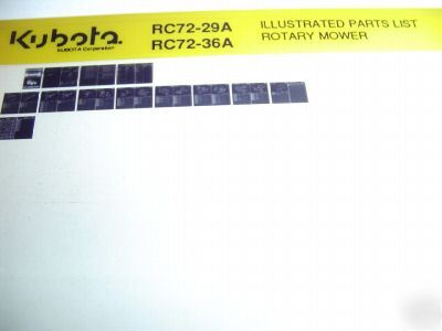 Kubota RC72 29A & 36A rotary mower catalog microfiche