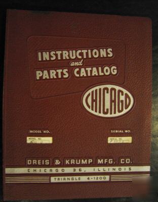 Chicago model 510-d instructions & parts manual