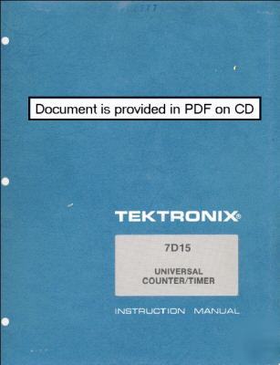 Tek tektronix 7D15 complete service & operation manual