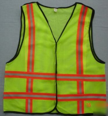 12 safety vests yellowlime mesh. 3M reflective