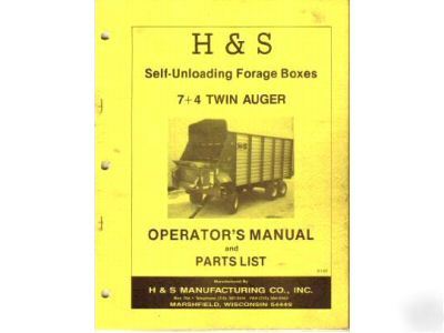 H&s forage box 7 4 twin auger operator's manual 1991