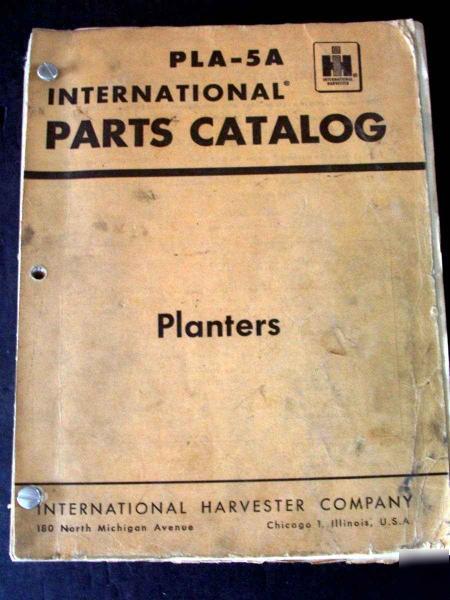 Ih international planter parts catalog lot 