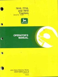 John deere operators manual 7610 7710 7810 tractors vg