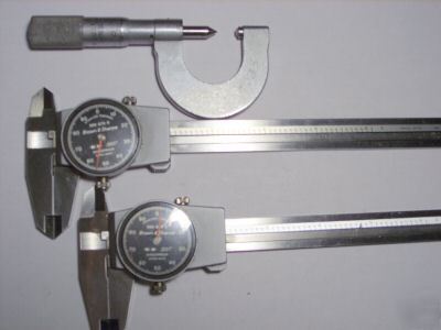 Mitutoyo thread micrometer and brown & sharpe calipers 