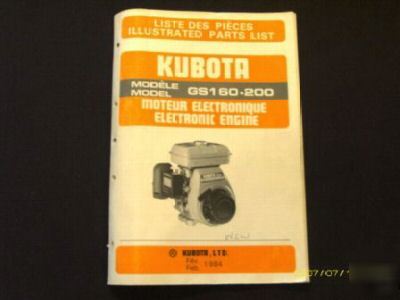 Kubota GS160 GS200 engine parts manual