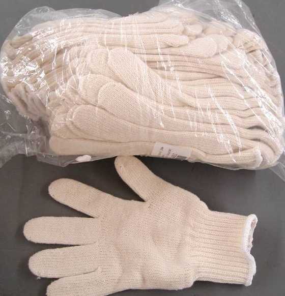Lot of 36 pairs white cotton industrial work gloves lg