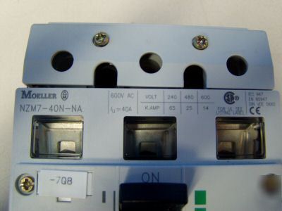 Moeller 600VAC 40A circuit breaker m/n: NZM7-40N-na