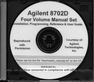 Agilent hp 8702D user's guide manual + three more