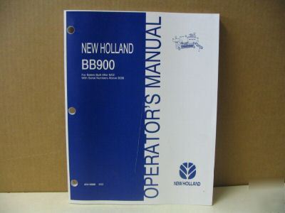 New holland BB900 baler operators manual,