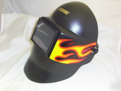 Speedyway auto darkening welding helmet with flames