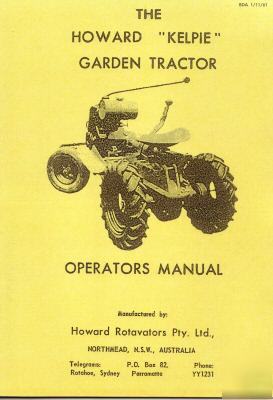Howard kelpie garden tractor manual