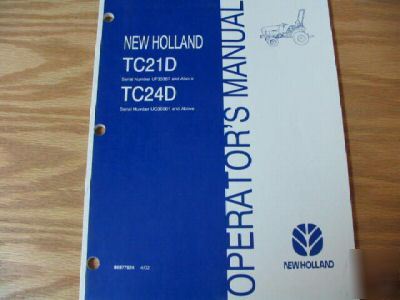 New holland TC21D TC24D tractor operators manual