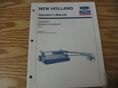New holland discbine mower 415 operators manual