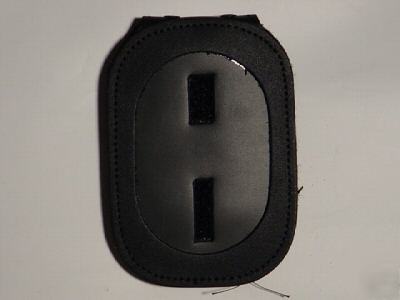 Strong recessed clip on badge holder large oval velcro 