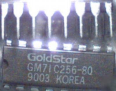 (2) GM71C256-80 256K dynamic ram,1X256K,71C256,goldstar