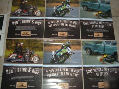 8 lot motorcycle safety posters prints ride safe