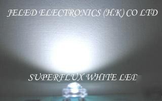 NEW500X superflux white 5MM r/h led lamp 15,000MCD f/s