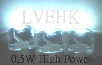 80P 8MM high power 0.5W strawhat white led 100KMCD 140Â°