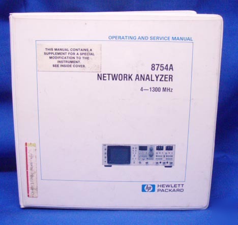 Hp 8754A network analyzer op & service manual