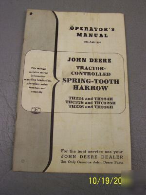 John deere spring-tooth harrow operators manual 