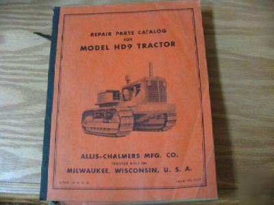 Allis chalmers model hd 9 tractor parts catalog