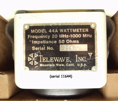 Telwave 44A broadband rf wattmeter with bird case