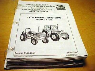 New ford holland 5640 6640 7740 tractor parts manual nh
