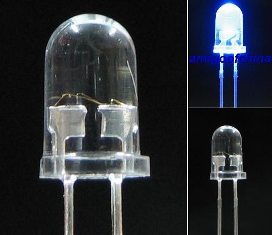 15X 5MM blue flash led bulb light alarm free resistors