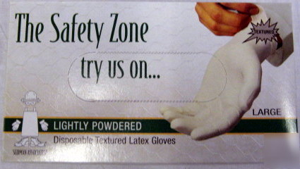 Latex disposable gloves 1 case lightly powdered