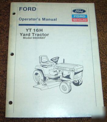 Ford yt 16H yard lawn tractor operator's manual book