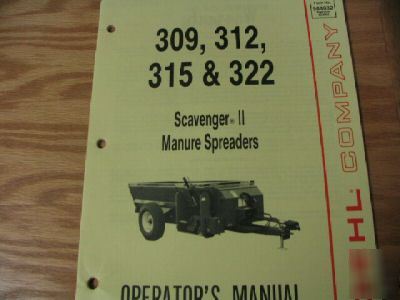 Gehl 309 312 315 322 manure spreaders operators manual