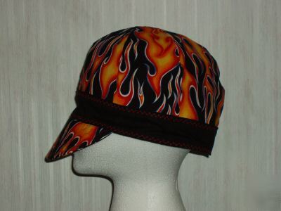 Welding cap in hot rod flames