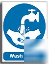 Wash hands sign-semi rigid-200X250MM(ma-029-re)