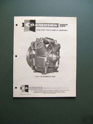 Champion s-40/S40 air compressor pump owner's manual