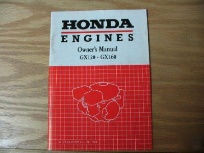 Honda GX120 GX160 engine owners manual