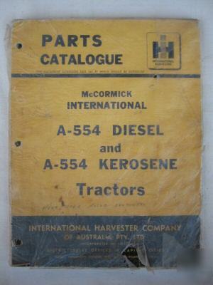 International a-554 diesel & kero tractor parts 1962