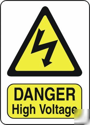 Large metal safety sign danger high voltage 1456