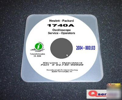 Hp 1740A oscilloscope service - operators manual