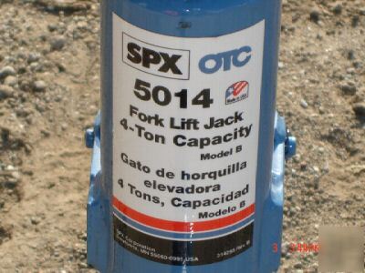 Spx otc 5014 forklift fork lift jack 4 ton capacity 